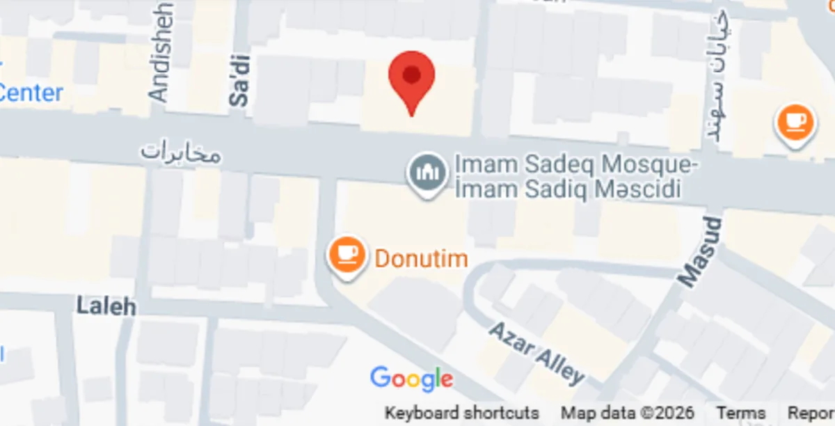 نقشه موقعیت کلینیک دکتر مریم آقاخانی در خیابان مخابرات، ولیعصر تبریز